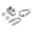 thumbnail image 4 of Unique Bargains 1/16' Wire Rope Kit, 40 Pack M2 Stainless Steel Thimbles & Clamps for Wire Rope, 4 of 7