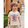 thumbnail image 6 of BemeyourBBs Toddler Baby Boy Girl 4th of July T-Shirts Outfit Patriot Independent Day Clothes American Flag Raccoon Letter Print Crew Neck Shirts Kids Summer Casual T Shirt Tops, 6 of 9