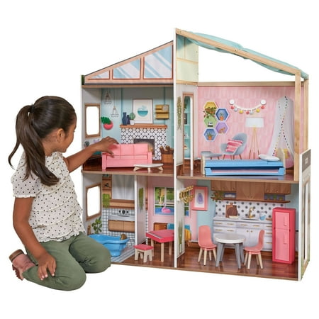 UPC: 0706943999820 | KidKraft Designed by Me™: Magnetic Makeover Wooden Dollhouse with Accessories