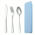 thumbnail image 4 of 4-piece Portable Stainless Steel Travel Utensils Set with Knife, Fork, Spoon and Storage Case - Perfect for Office, School, Picnic, Camping and Outdoor Activities, 4 of 8