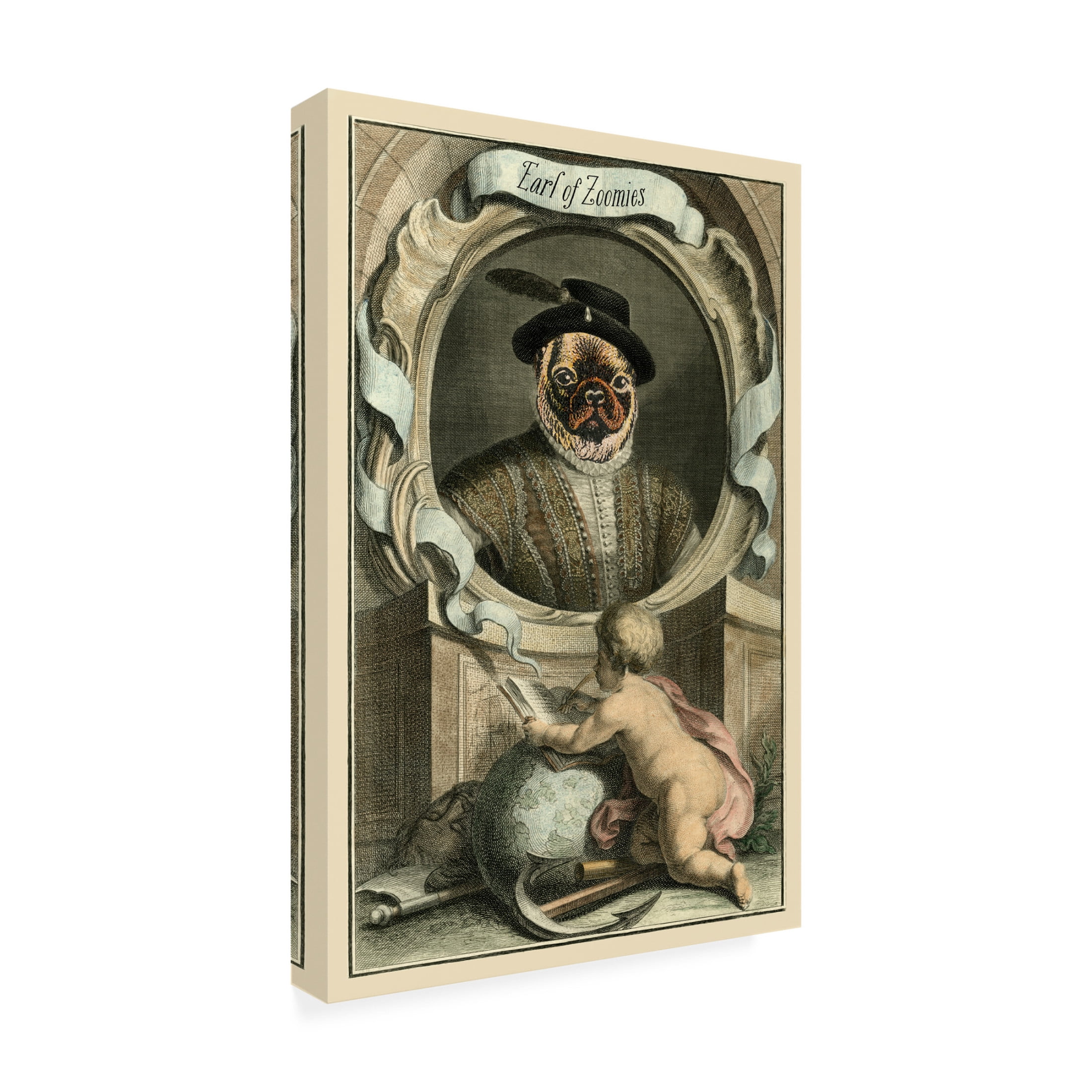 Canvas Wall Art - Alicia Longley 'Royal Dog Portrait V' Wall Art for Living Room, Bedroom, or Office Décor by Trademark Fine Art - 22 x 32 Inches