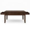 thumbnail image 4 of Simpli Home Artisan 36 inch Wide Solid Wood Transitional Square Coffee Table in Russet Brown, 4 of 13