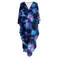 thumbnail image 6 of XYZCANDO Kaftan Dresses for Women Plus Size Batwing Sleeve Caftans Long Bathing Suit Cover Up Maxi Beach Dress Plus Size Swimsuit Coverup Loungewear Blue Tie Dye Resort Wear, 6 of 7