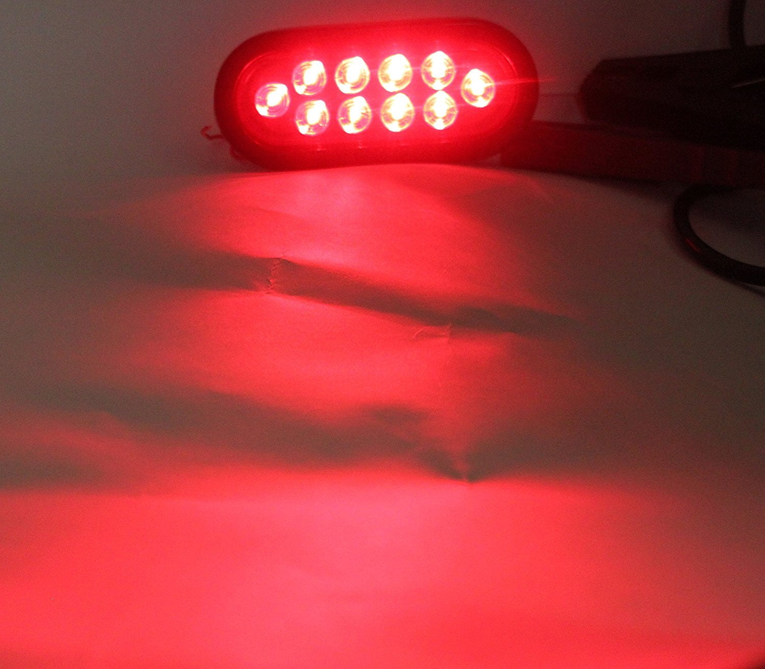XXXXX Set of 6 Pcs LED 6" Oval Red Brake Stop Turn Tail Marker Signal Lights for Truck Trailer Tractor w Grommet Pigtail Kit DOT SAE Approved