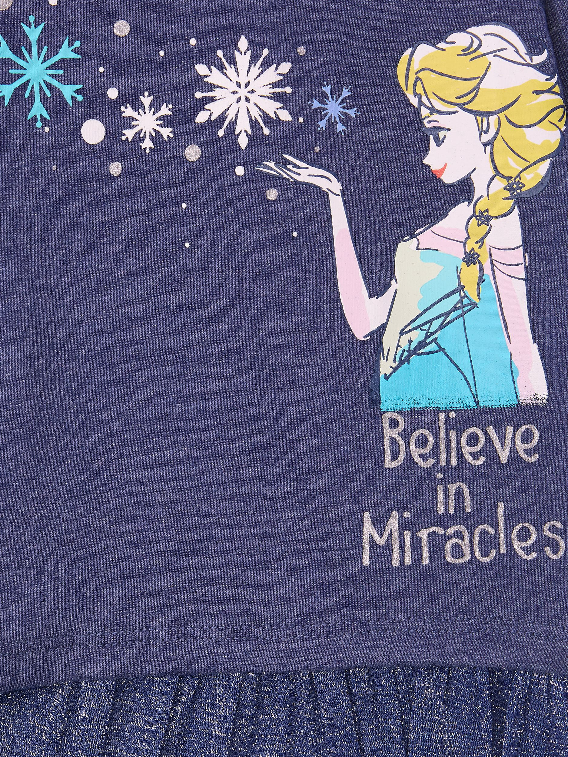 Disney Frozen Elsa Toddler Girl Long Sleeve Flounce Tunic & Metallic Leggings, 2pc Outfit Set