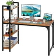 thumbnail image 1 of BestOffice FDW 48"x24" Computer Desk, Bookshelf – Extra Large for Home, Study, or Gaming – Ergonomic Writing Table for Students, Vintage, 1 of 7
