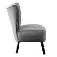 thumbnail image 5 of Velvet Accent Chair, Upholstered Wingback Lounge Chair Reading Chair with Solid Wood Legs, Comfy Button-Tufted Club Chair Single Sofa for Living Room Bedroom Guest Room, Grey, 5 of 5