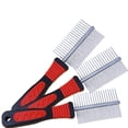 thumbnail image 4 of FRCOLOR Peigne pour Chien 2 Pcs Peigne à Poils d'Animaux Pratique Durable Double Rangée Peigne de Nettoyage pour Chiot (Rouge), 7.68"X1.97"X0.2 Pouces, 4 of 4