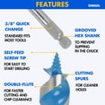 thumbnail image 3 of SOMADA 3/4-Inch x 6-Inch Double Cut Blue Auger Drill Bit for Wood, Quick Change Hex Shank 3/8-Inch, Precision Drilling in Soft and Hard and Wood for Carpentry and DIY Projects, 3 of 9