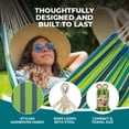 thumbnail image 4 of Bliss Hammocks 60"W Double Hammock with Rope Loops & Tree Straps, 265 lb, Mediterranean, 4 of 12