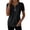 Black, variant on QIUOMBBP Womens Soft T Shirts Short Sleeve Zipper Neck Solid Top Plus Size Casual Comfy Summer Daily Shirt White M