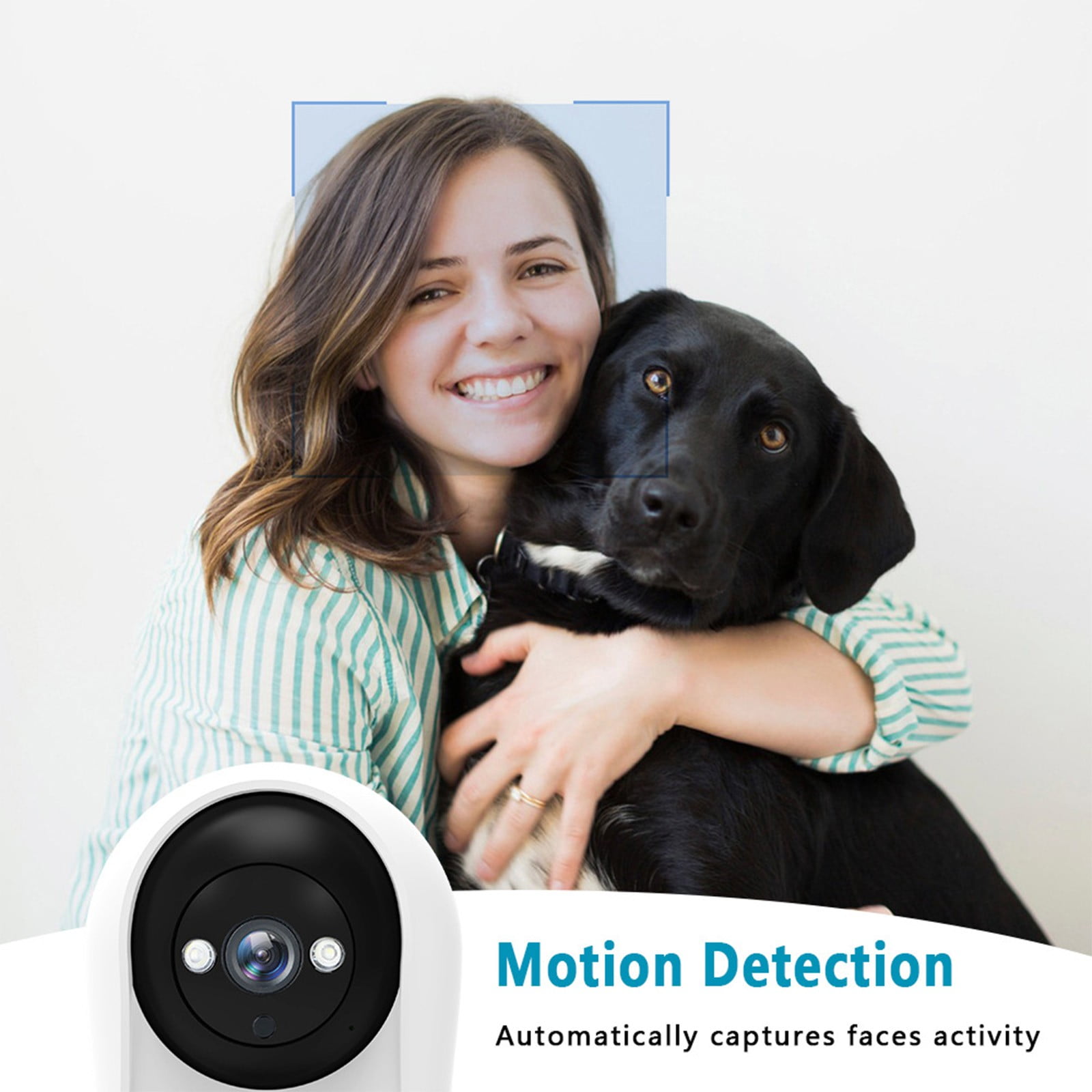 cpengpj Smart Home Camera with Display, Two-way Video Calling, One-Touch Button, White Plastic for Baby Monitor and Elderly Care