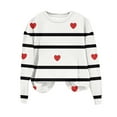thumbnail image 2 of PNTUTB Valentines Fashion Sweatshirt for Women Oversized Love Heart Print Pullover Crew Neck Long Sleeve Sweatshirts, 2 of 6