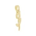 thumbnail image 2 of 14k Yellow Gold, Mini Long Stem Rose Pendant Charm 8mm with 16" Dainty Neck Chain, 2 of 7
