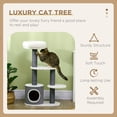thumbnail image 3 of 39" White Cat Tree Tower with Condo & Scratching Posts - Multi-Level Activity Center for Small Cats - Living Room, Bedroom Pet Furniture, 3 of 7