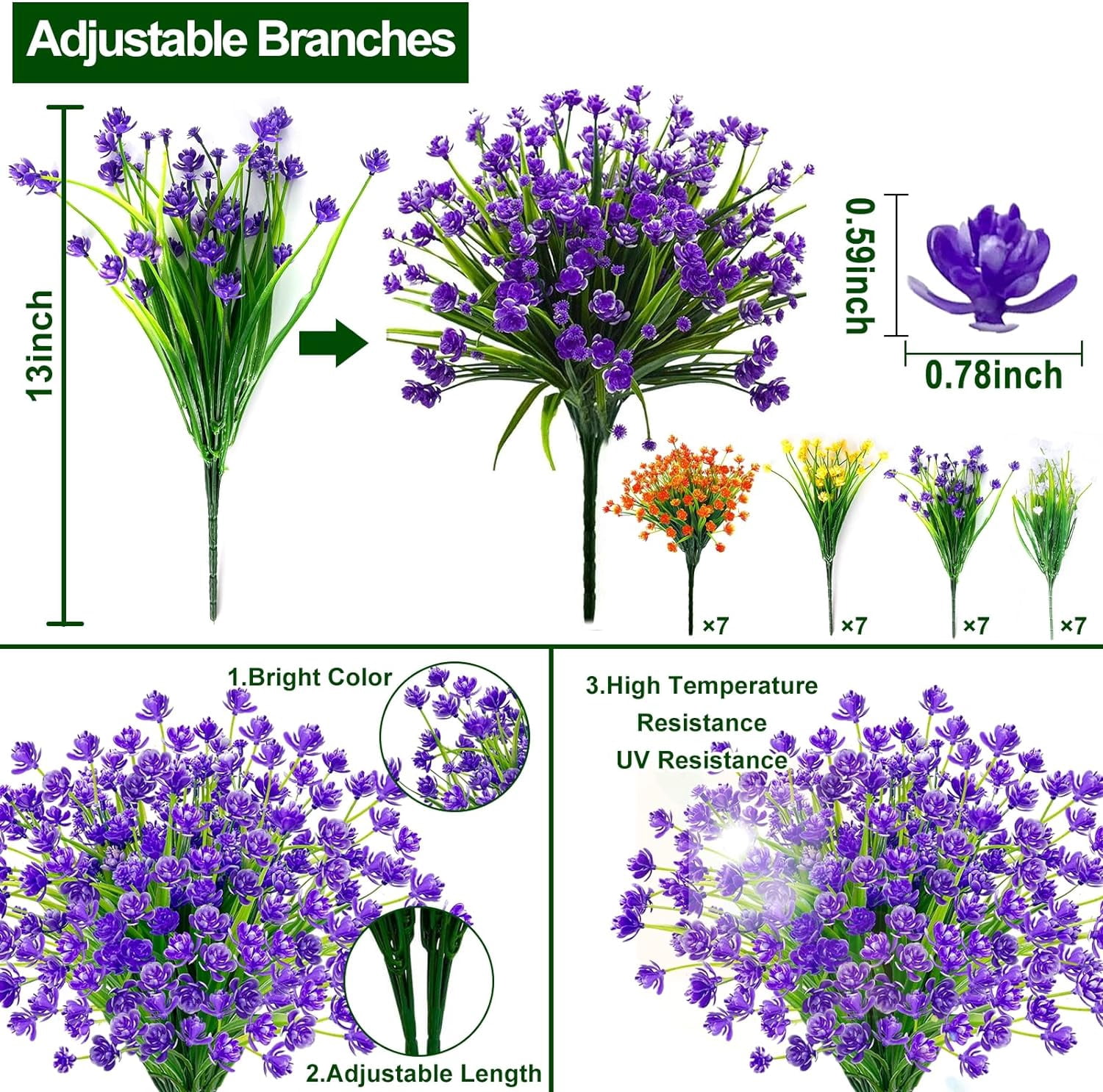 Corn Flower Artificial Flowers for Outdoor UV Resistant Fake Plants, Faux Plastic Flower Artificial Plants for Home Window Box Porch Indoor Cemetery Spring Summer Decor(White)
