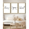 thumbnail image 3 of SHENIFY Love You More I Love You Most Minimalist Bedroom Wall Art 16x24in3pcs Natural Framed Valentines Wedding Couple Gift Hanging Decoration, 3 of 5