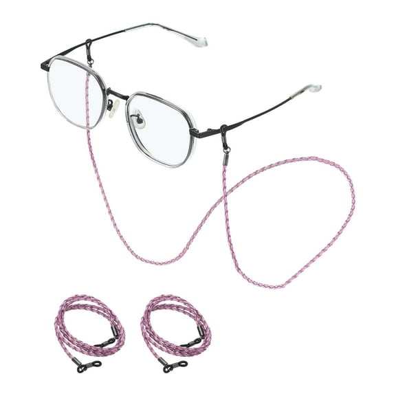 Uxcell 3 Pcs Leather Eyeglass Strap, Eyeglass Chain for Women and Men, Elegant Sunglasses Lanyards Holder Anti-lost Glass String Eye Glass Holders Around Neck, Pink