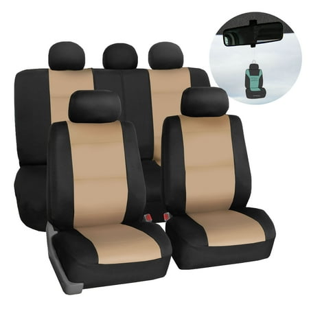 FH Group Neoprene Waterproof Full Set Car Seat Covers Airbag Ready with Split Bench Function and Bonus Air Freshener