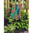 thumbnail image 2 of POGLIP Drapeau de Jardin Triangle Motif Géométrique Abstrait Moderne Coloré Rétro Milieu du Siècle Bannière Décorative pour Maison 12x18 Pouces, 2 of 2