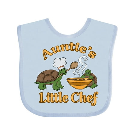 

Inktastic Auntie s Little Chef with Cute Turtles Gift Baby Boy or Baby Girl Bib