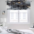 thumbnail image 3 of 2 Pack Abstract Art Valance for Window Gold Grey Gradient Marble Texture Kitchen Valance Rod Pocket Short Curtain Topper Decorative Window Treatment for Living Room Bedroom 42"x18", 3 of 8