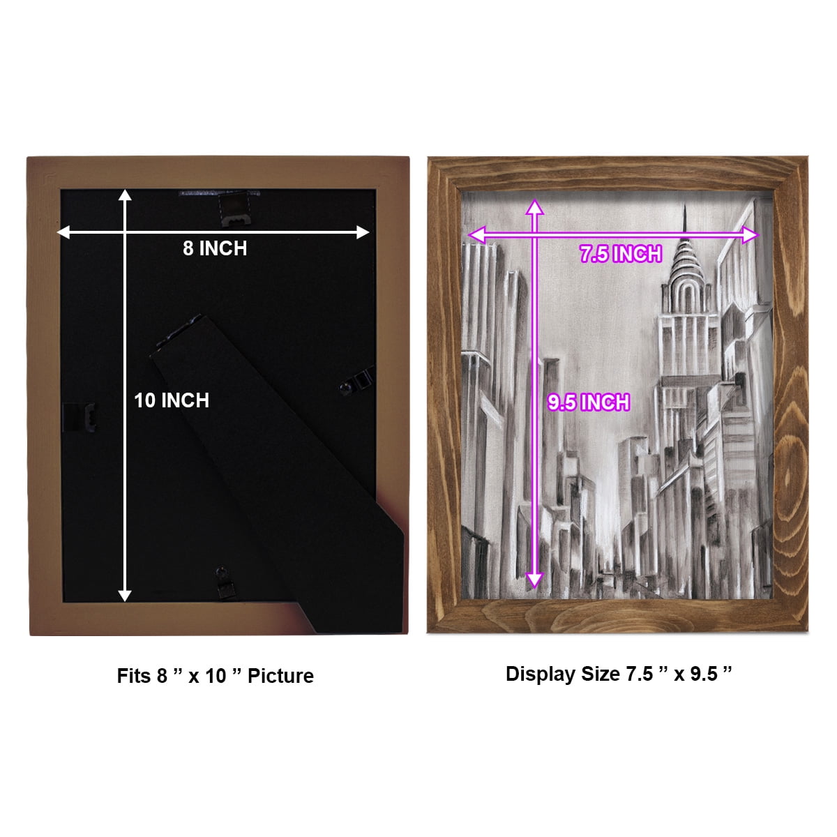 Art Deco Cityscape I -Framed Print w/glass-Walnut