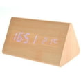 thumbnail image 6 of Raindrops 1Pcs Bamboo LED Wooden Clock with Date Display and Temperature Display for Bedroom Burlywood 11.8*3.5*3.1in, 6 of 7