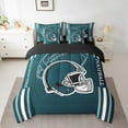 thumbnail image 2 of Erosebridal American Football Comforter Set Twin 7 Pieces Rugby Games Sport Arena Peacock Green Bedding Set Sports Theme Bed in a Bag with Comforter,Sheets, 2 of 5