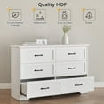 thumbnail image 6 of 6 Drawer Dresser for Bedroom, Wood Drawer Dresser Chest of Drawers for Closet, Living Room, Hallway, Nursery, Kids Bedroom, White, 6 of 7