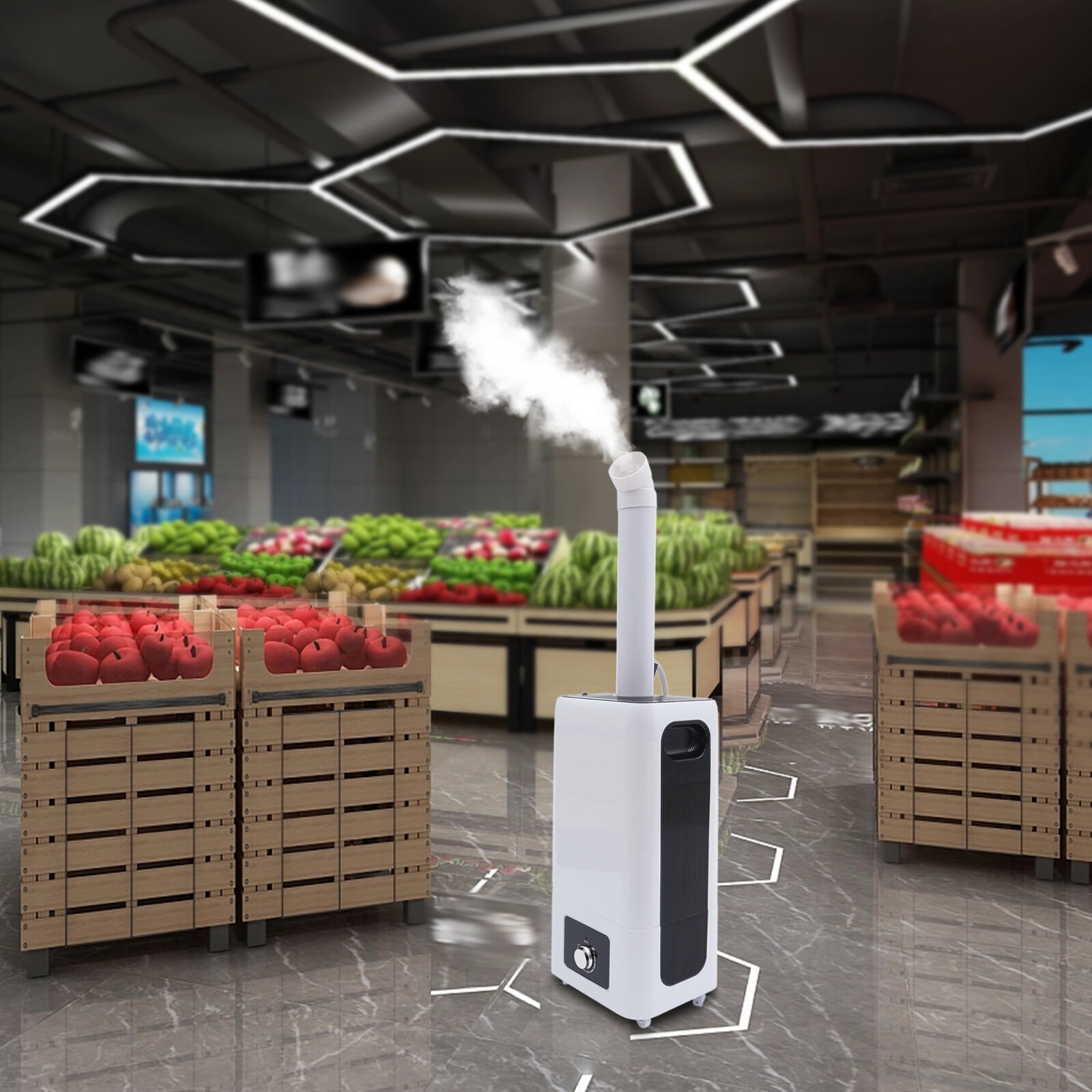 Industrial Commercial Humidifiers Whole House Humidifier 2000sq.ft Large Room Humidifier 2000ml/h 23.8L/6.2Gallons Top Fill Water Tank 110V for Warehouse Commercial Home Plants (23.8L Whtie Plus)