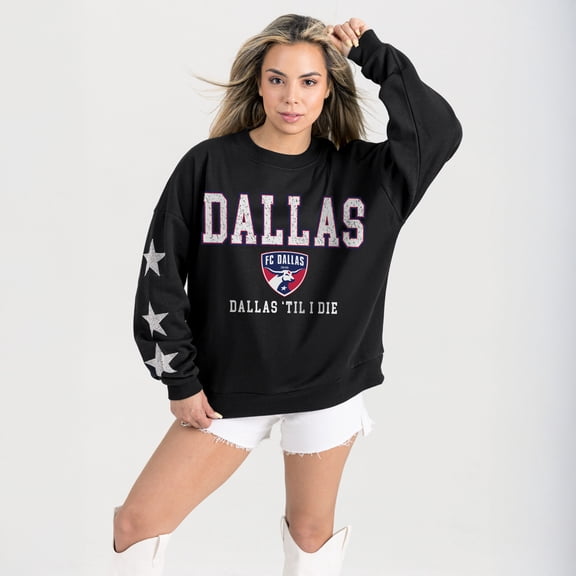Women's Gameday Couture  Black FC Dallas Velocity Rhinestone Star Sweatshirt