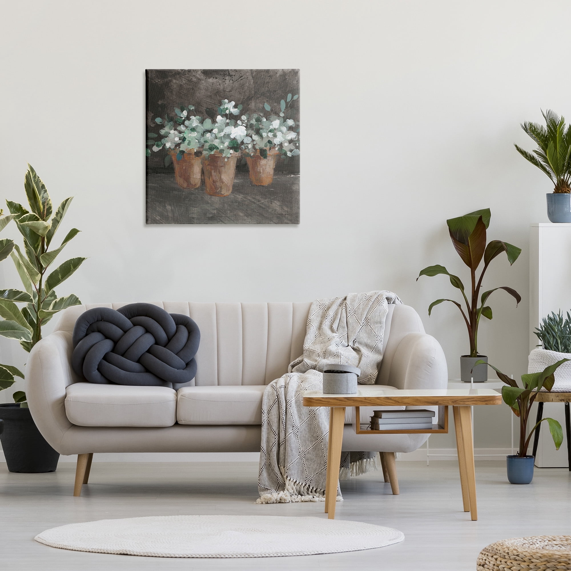 Stupell Industries Garden Plants in Terracotta Botanical & Floral Painting Gallery Wrapped Canvas Art Print Wall Art, 30 x 30