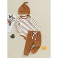 thumbnail image 3 of Suealasg Baby Boys Girls Fall Outfits 3M 6M 9M 12M 18M Newborn Long Sleeve Crew Neck Striped Romper Long Pants 2PCS Casual Autumn Set Clothes for Toddler Boys Girls, 3 of 9