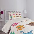 thumbnail image 4 of Ambesonne Colorful Quilted Coverlet 2 Pcs, Dinosaurs Extinction, Twin Size, Multicolor, 4 of 5