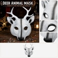 thumbnail image 3 of Masquerade Mask, Mask for Masquerade Party, Womens Masquerade Mask, Mens Masquerade Mask, 14X11 Inch White Deer Reindeer Antler Face Mask for Halloween Parade, Masquerade Ball,, 3 of 5