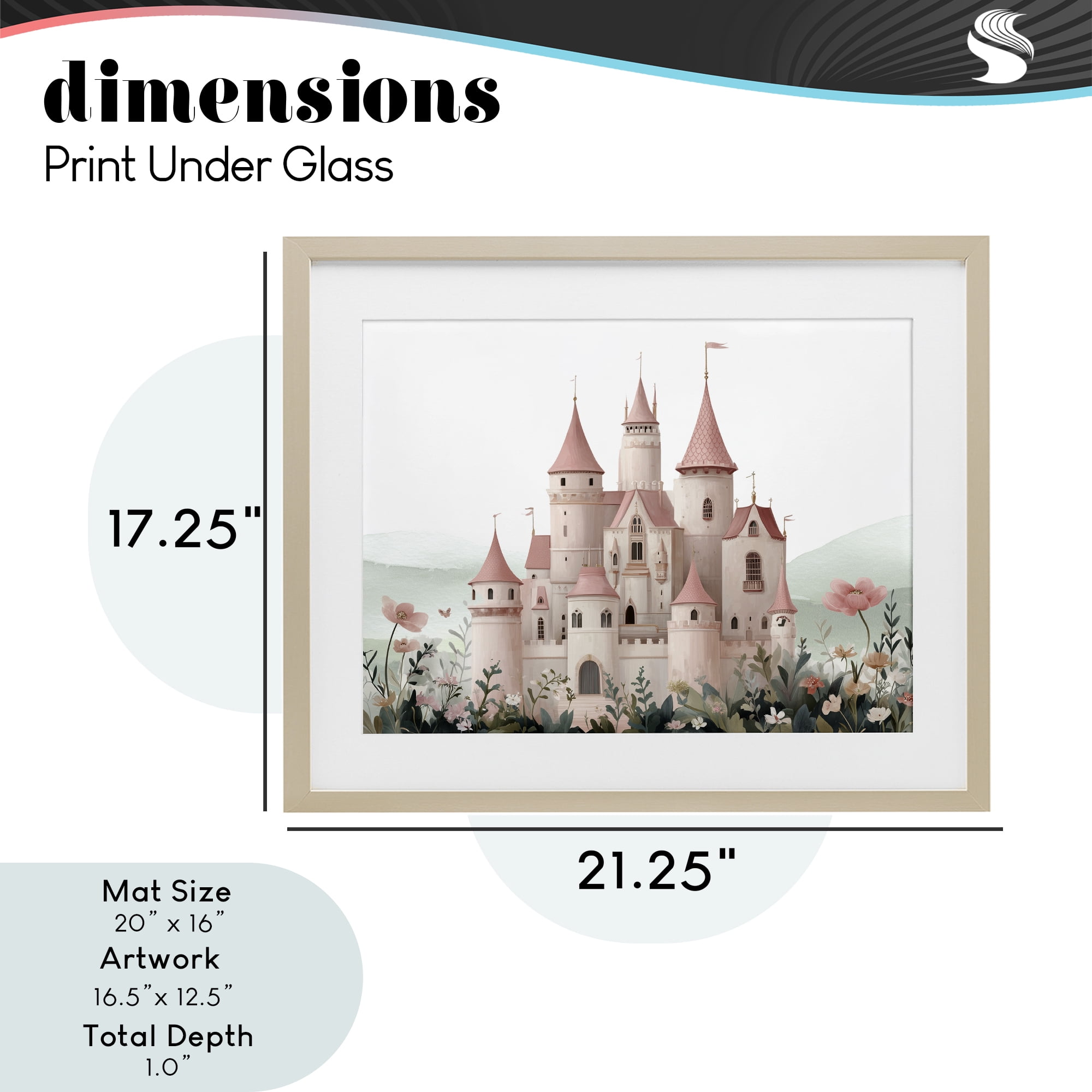 Stupell Industries A Castle For Princess Birch Framed Print Under Glass, design by Christine Simpson Art