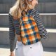 thumbnail image 5 of Balery Warm Orange Plaid Mochila Clásica Impresa Básica para Viaje, Mochila Escolar Resistente al Agua, Mochila de Lona con Correas Ajustables-Small, 5 of 5