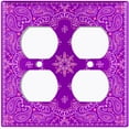 thumbnail image 3 of Metal Light Switch Plate Cover Violet Floral Bandana Paisley Tile Pattern TIL054, 3 of 13