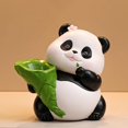 thumbnail image 3 of Figura de panda en maceta, adorno decorativo creativo de escritorio, arreglo floral Negro, 3 of 9
