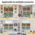 thumbnail image 5 of Teal Blue Brown Kitchen Curtains Window Panels, Rustic Farmhouse Dog Paw Vintage Insulated Window Treatment Curtain, Grommet Curtains for Bedroom/Living Room/Bathroom, 2 Piece 42"Wx54"L, 5 of 8