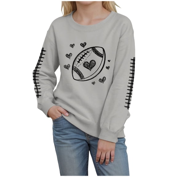 Gubotare Crop Sweatshirts for Girls Girls Sweatshirts Print Sweater For Kids Girl Long Sleeve Sweatshirt Long Sleeve Shirts For Girls Size 6 (Grey,6 Years)