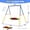 Blue+Steel, variant on LHSHID Heavy-Duty Metal A-Frame Swing Stand, 330 lbs Capacity with Saucer & Belt Swings, for Backyard Playground