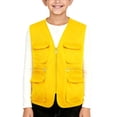 thumbnail image 2 of Blekii Kids Outdoor Utility Fishing Vest Zip up Sleeveless Casual Cargo Jacket Yellow L, 2 of 5