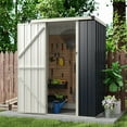thumbnail image 2 of Gymax 4 x 3 FT Metal Outdoor Storage Shed w/ Lockable Door Garden Utility Tool House, 2 of 10