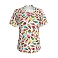 thumbnail image 4 of Zufioo Ice Cream Popsicles Print Women's Classic V-neck T-shirt, V-neck Short-sleeved Tops Home Wear, Suitable for Daily Life, Work, Outdoors-Medium, 4 of 7
