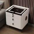 thumbnail image 4 of Smart Console Nightstand Frames Cabinets Luxury Storage Mobile Bedroom Night Stand Vanity Mesa De Noche Living Room Furniture My Lux Decor Round, 4 of 24