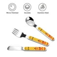 thumbnail image 3 of Cauagu Happy Halloween1 Print 3-Pieces Toddler Cutlery Set , Kids Silverware Set with Spoons Forks & Knife Stainless Steel Utensils for Kids Dishwasher Safe, 3 of 8