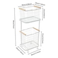 thumbnail image 2 of TFCFL 2 Tier White Laundry Hamper Metal Dirty Clothes Storage Basket Rolling Cart With Wheels, 2 of 15