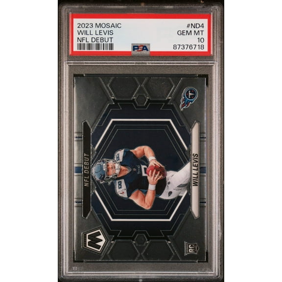 Graded 2023 Panini Mosaic Will Levis #ND4 NFL Debut Rookie RC Football Card PSA 10 Gem Mint
